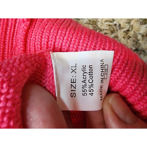 Heart XOXO Women's Sweater Pink XL - Picture 2 of 4